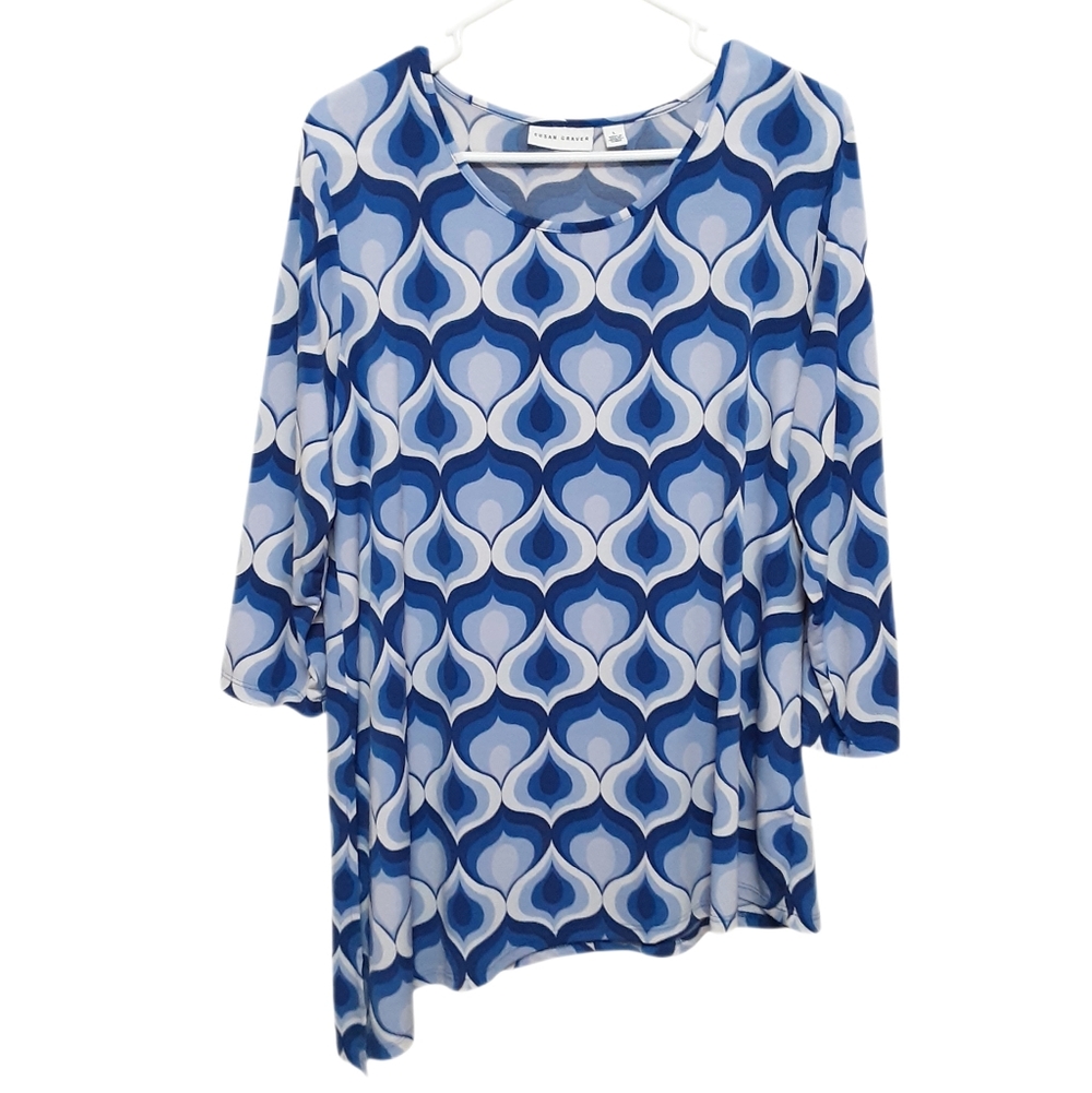 Susan Graver Draped Top Womens Large